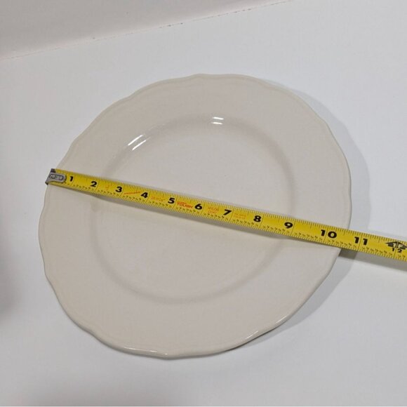 Syracuse China White 10 1/2" Dinner Plate Scalloped Edges Vintage USA - Picture 2 of 6